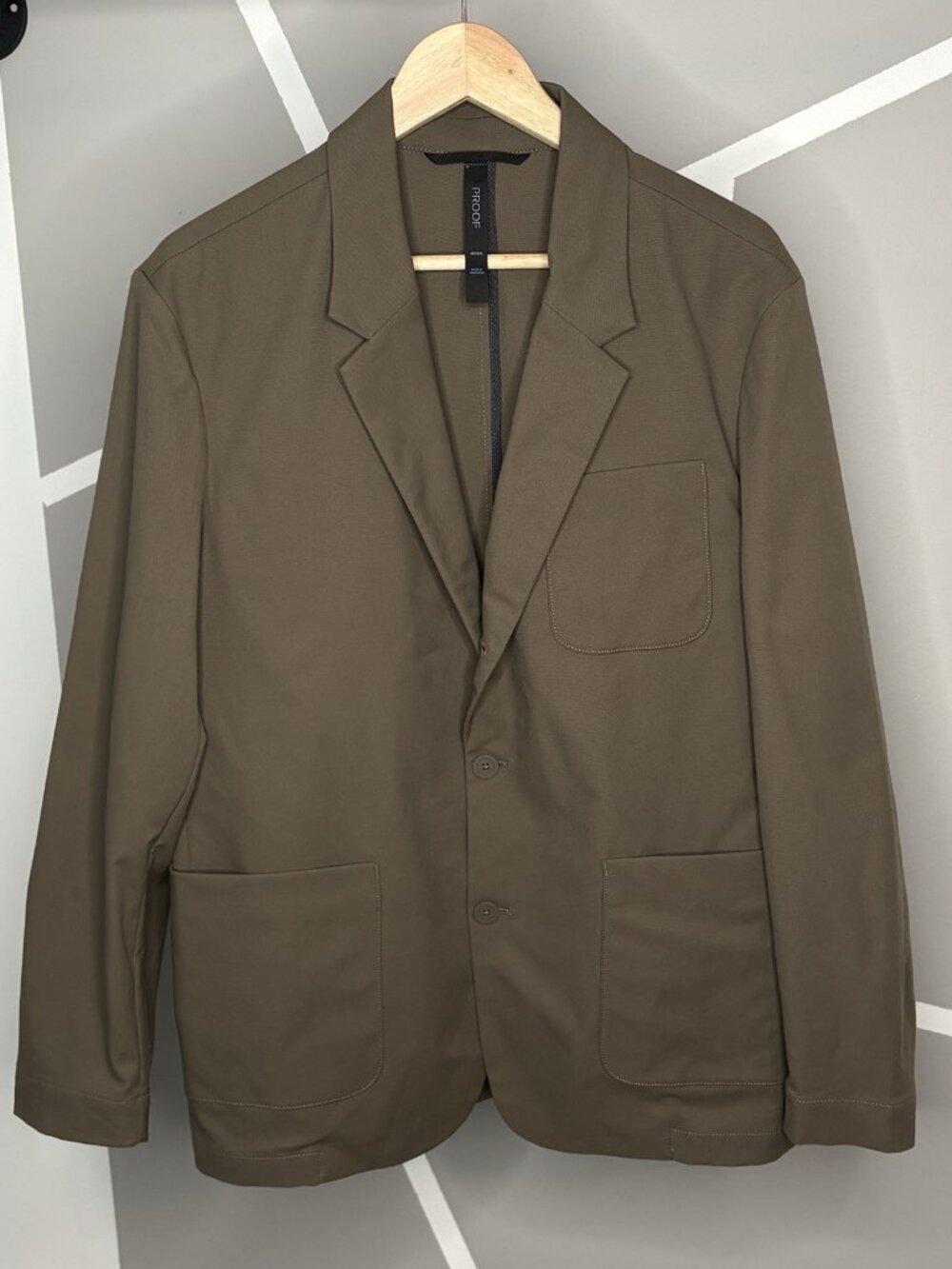 Proof Huckberry Nomad Tech Travel Blazer Men’s M Olive Green Wrinkle Resistant